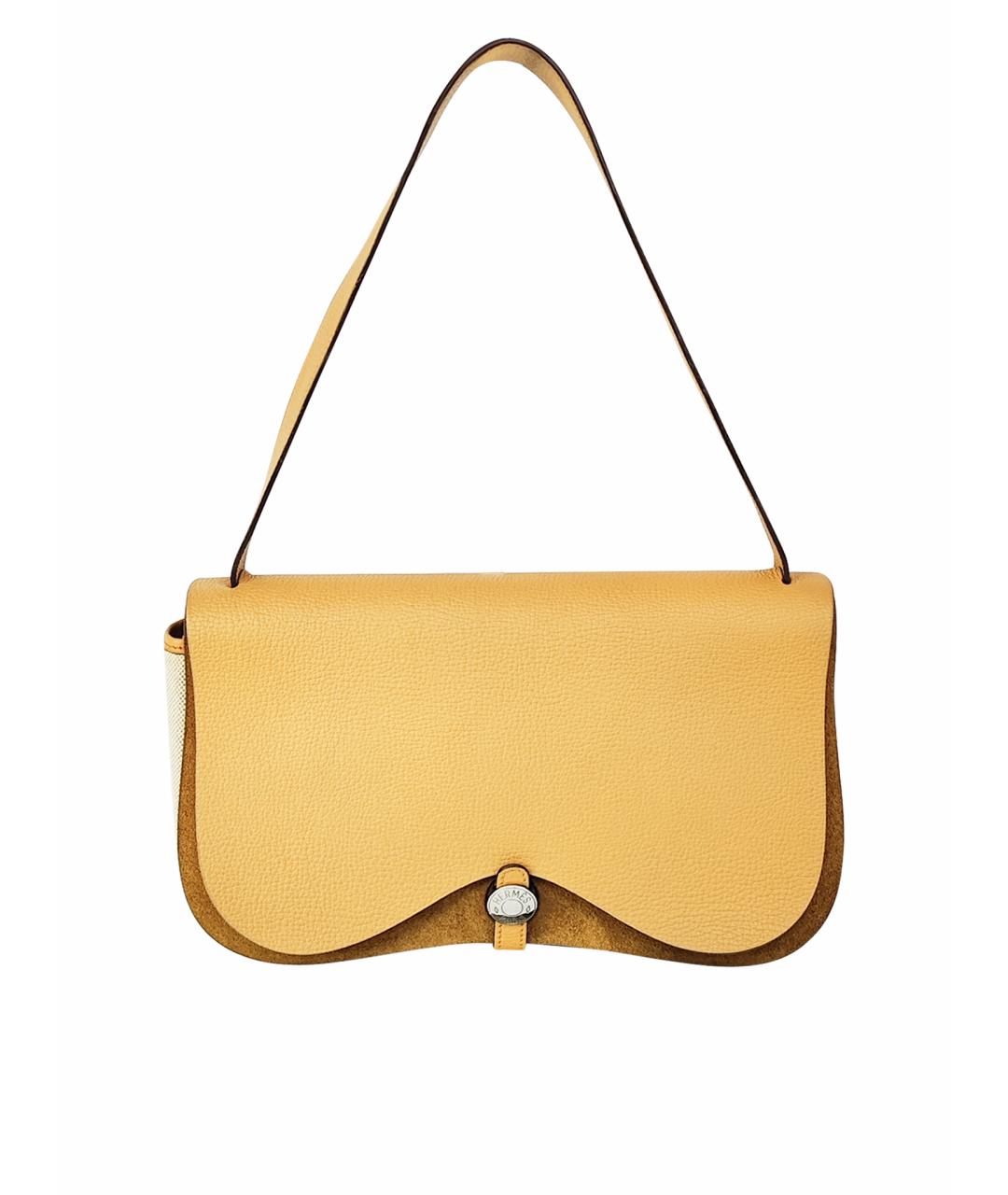 HERMES Бежевая тканевая сумка через плечо, фото 1