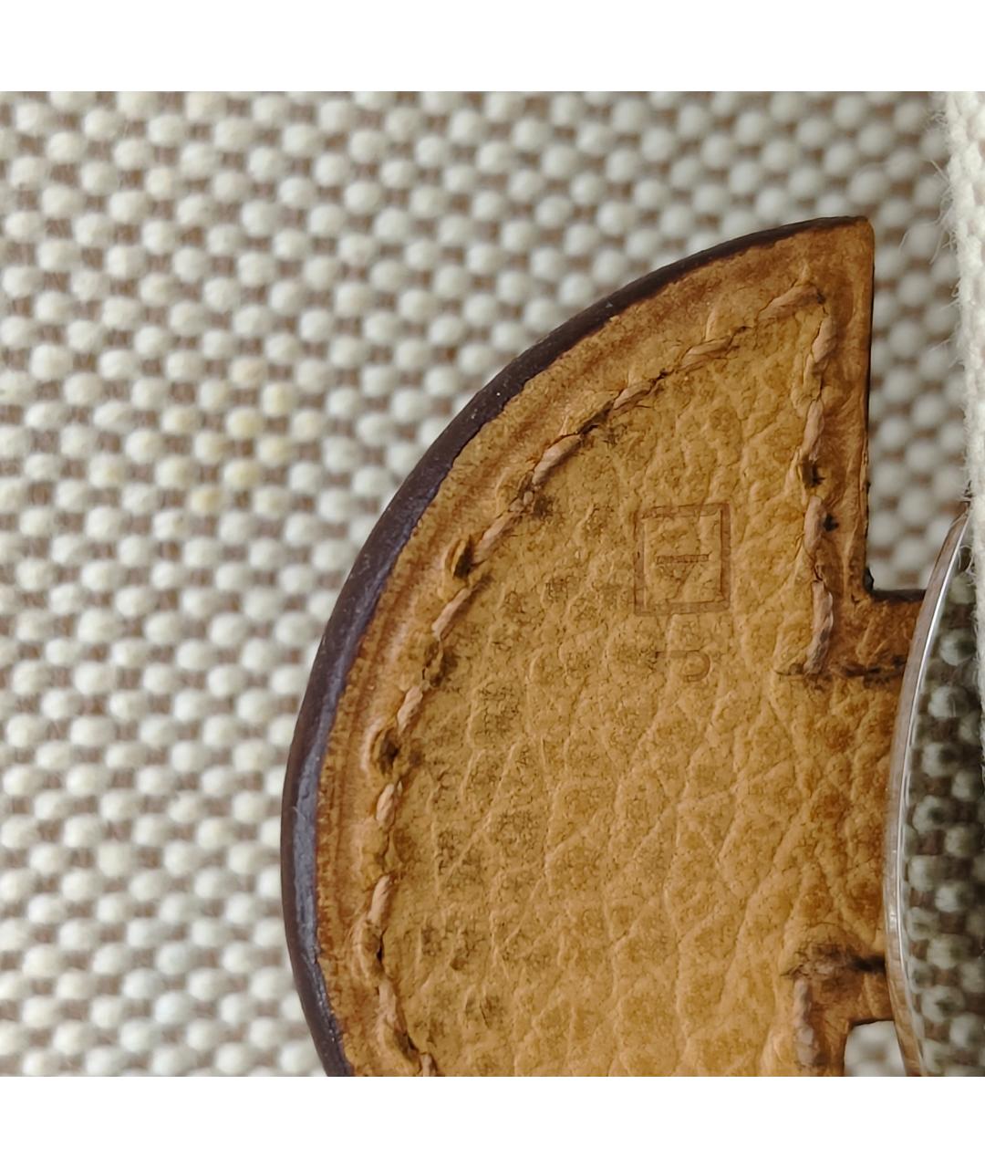 HERMES Бежевая тканевая сумка через плечо, фото 5