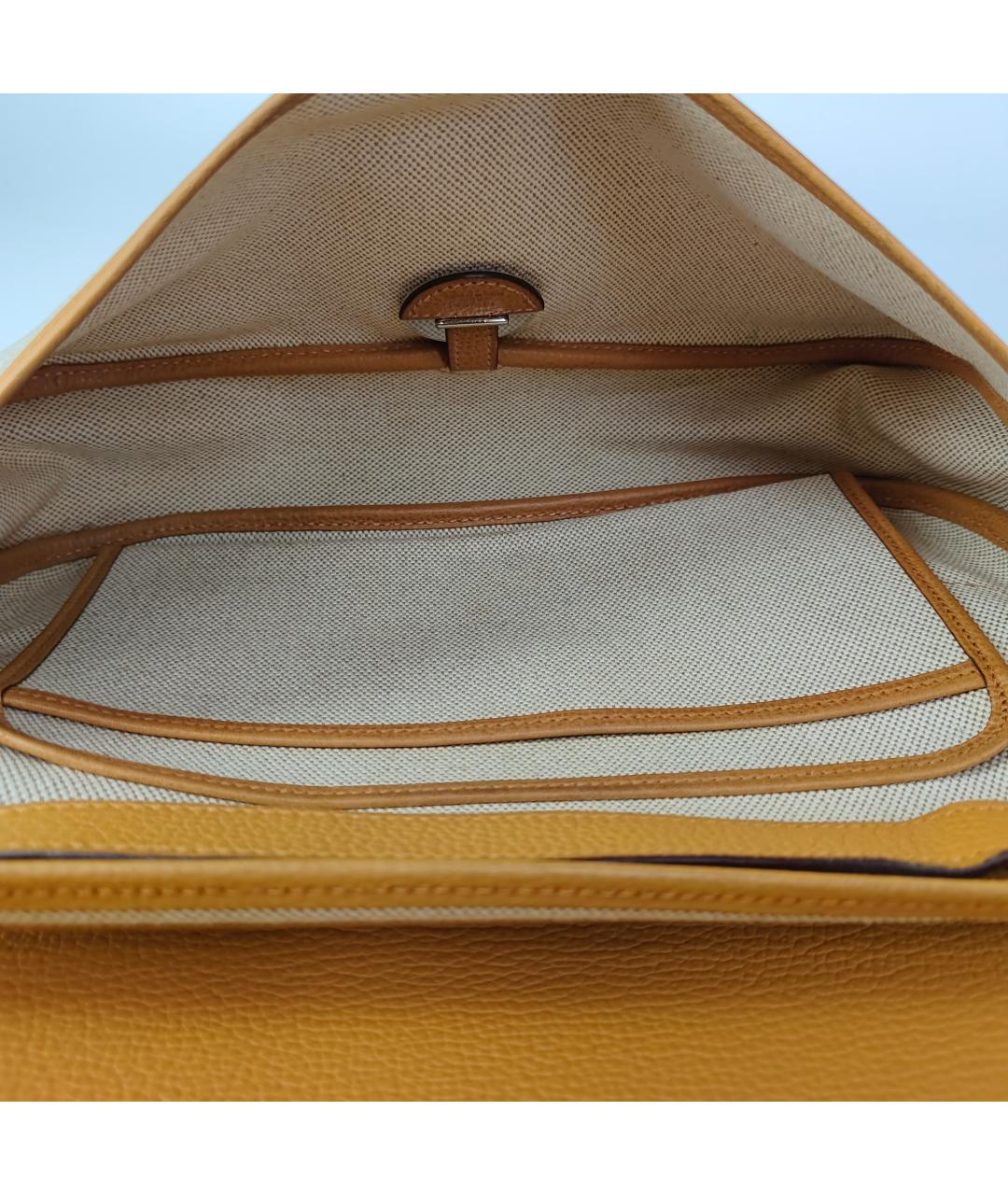 HERMES Бежевая тканевая сумка через плечо, фото 8