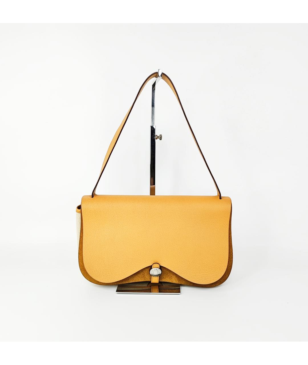 HERMES Бежевая тканевая сумка через плечо, фото 10