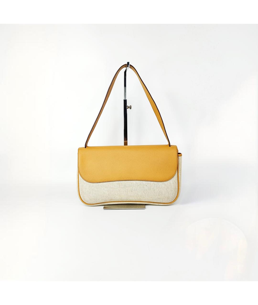 HERMES Бежевая тканевая сумка через плечо, фото 2