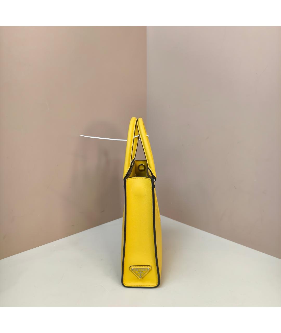 PRADA Желтая кожаная сумка через плечо, фото 6