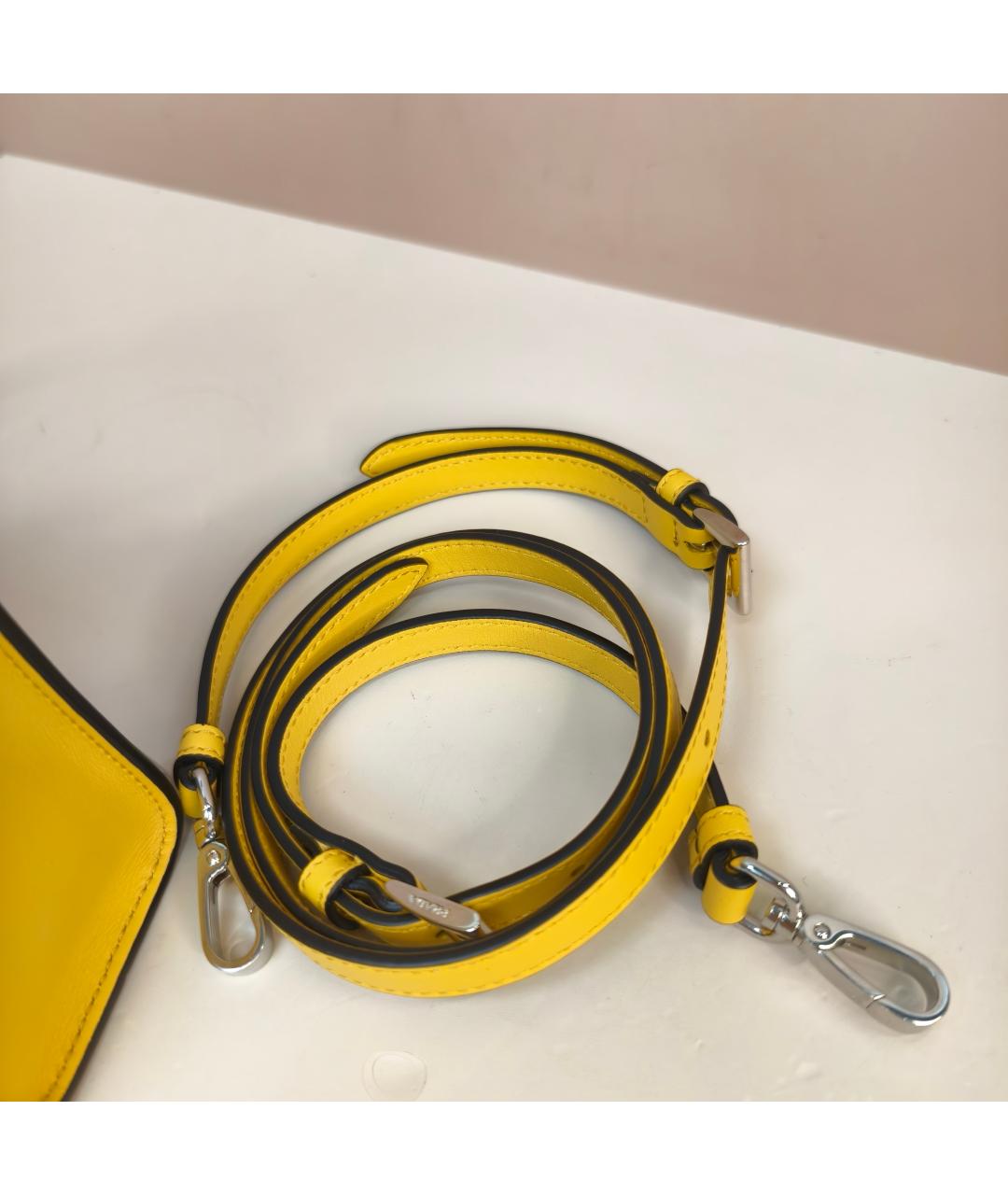PRADA Желтая кожаная сумка через плечо, фото 5