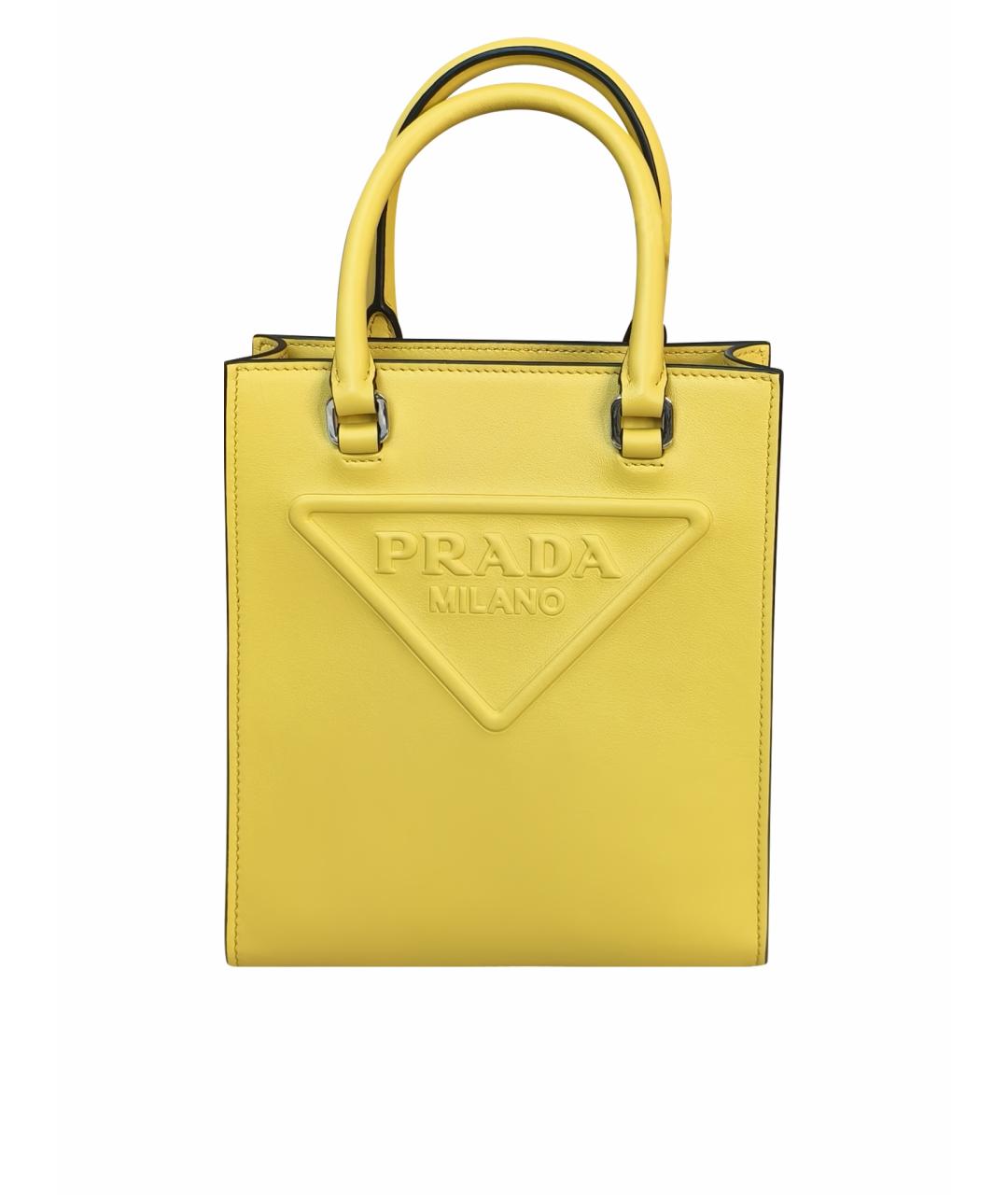 PRADA Желтая кожаная сумка через плечо, фото 1