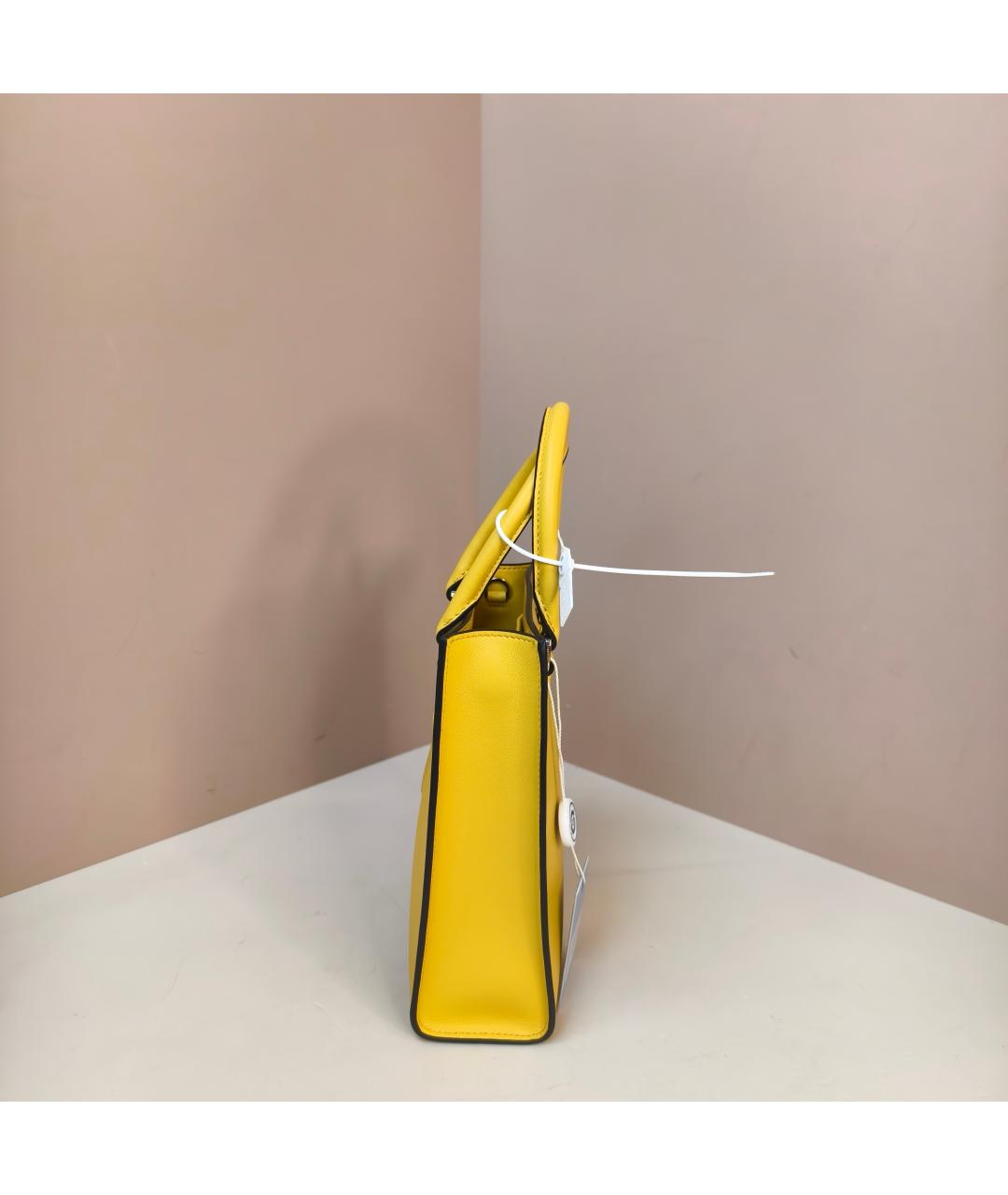 PRADA Желтая кожаная сумка через плечо, фото 7