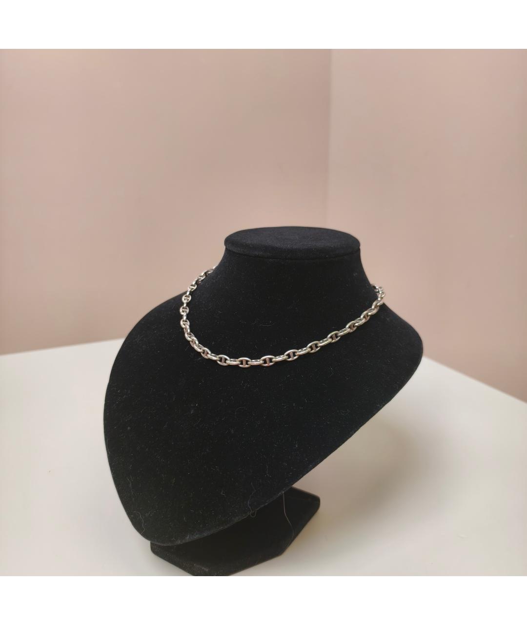 HERMES Серебряное металлическое колье, фото 5