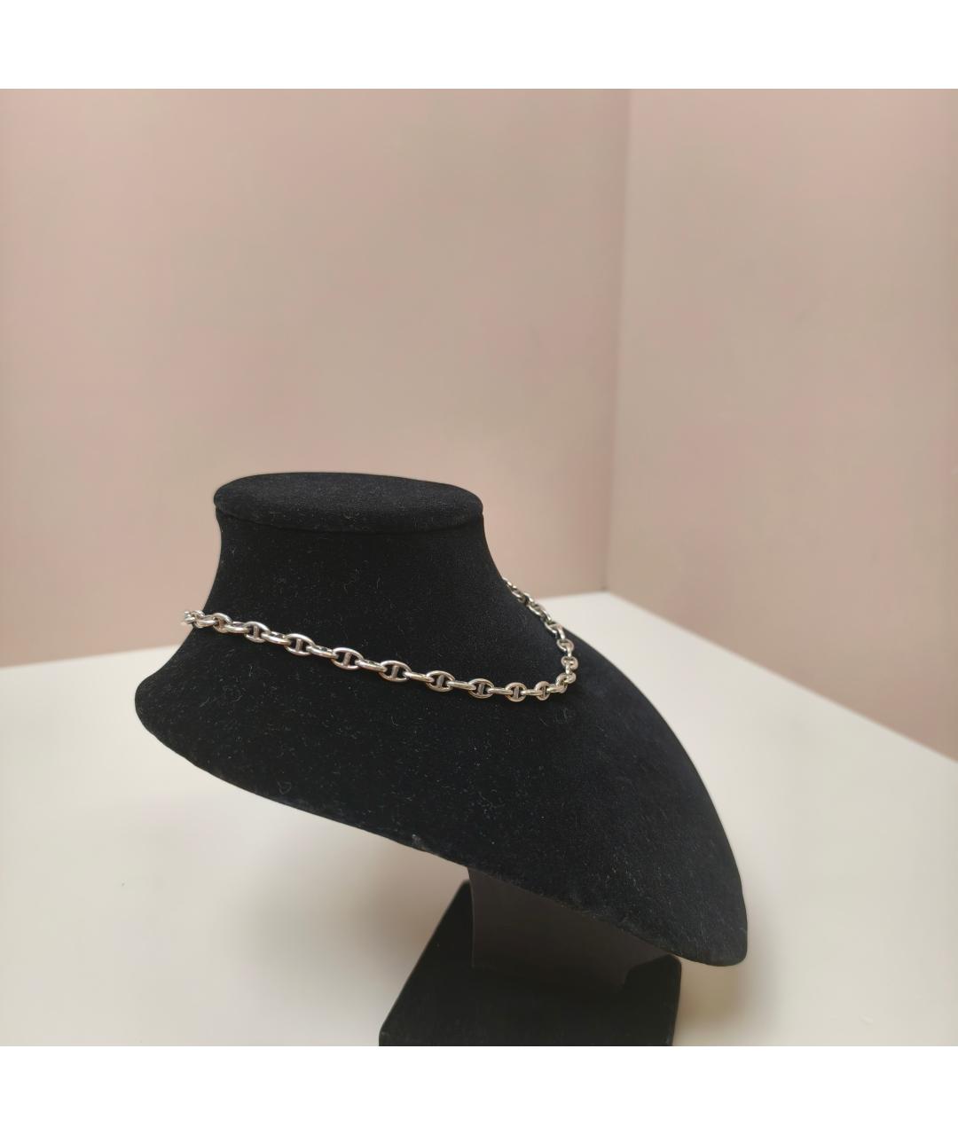 HERMES Серебряное металлическое колье, фото 2