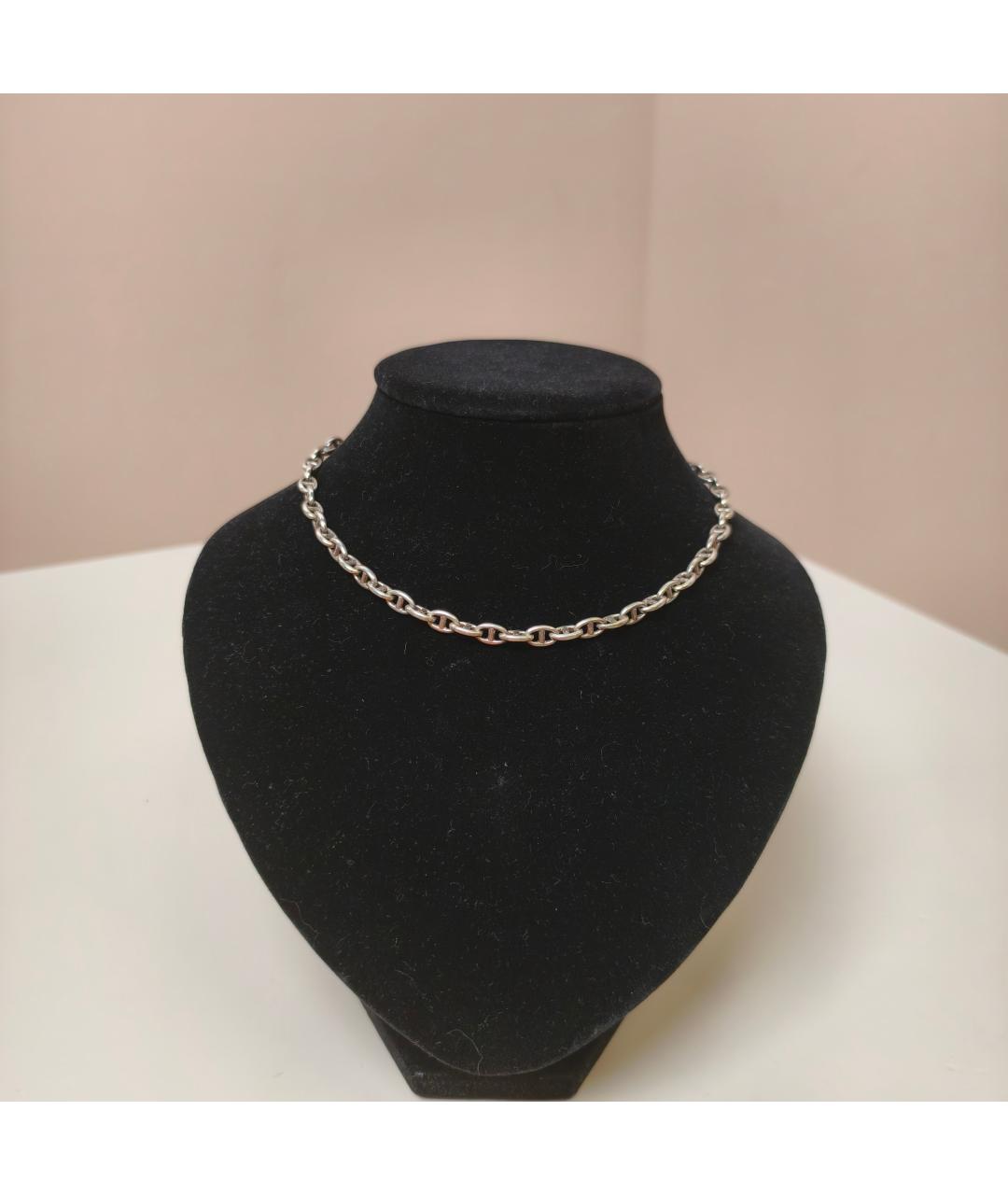 HERMES Серебряное металлическое колье, фото 7