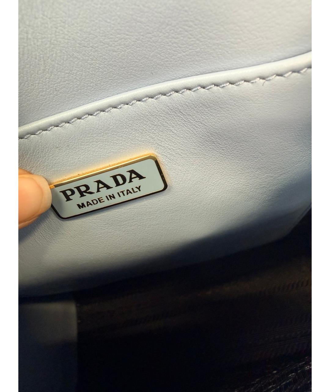 PRADA Голубая кожаная сумка через плечо, фото 4