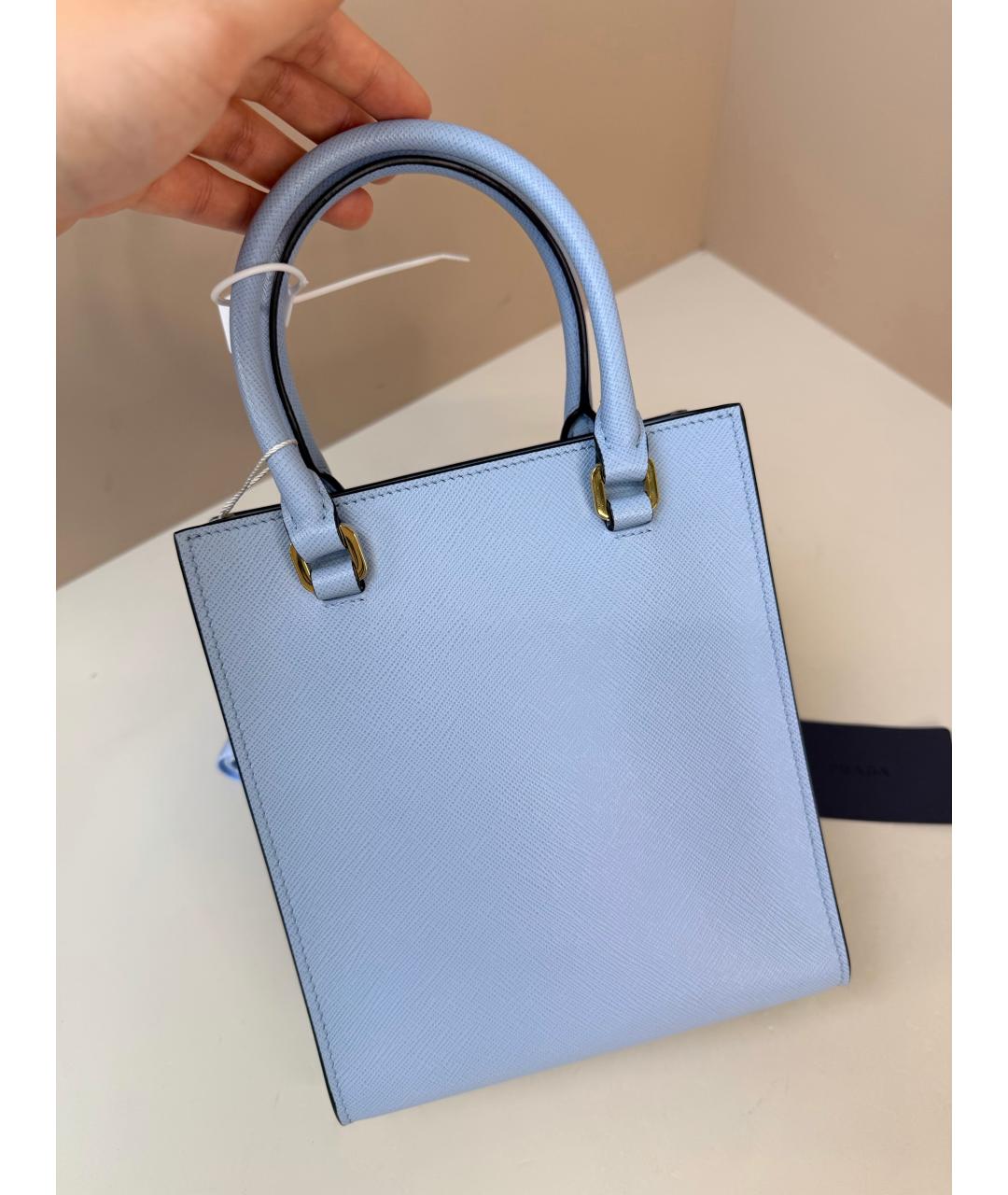 PRADA Голубая кожаная сумка через плечо, фото 9