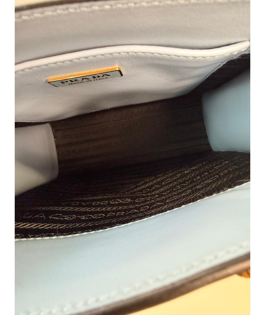 PRADA Голубая кожаная сумка через плечо, фото 7