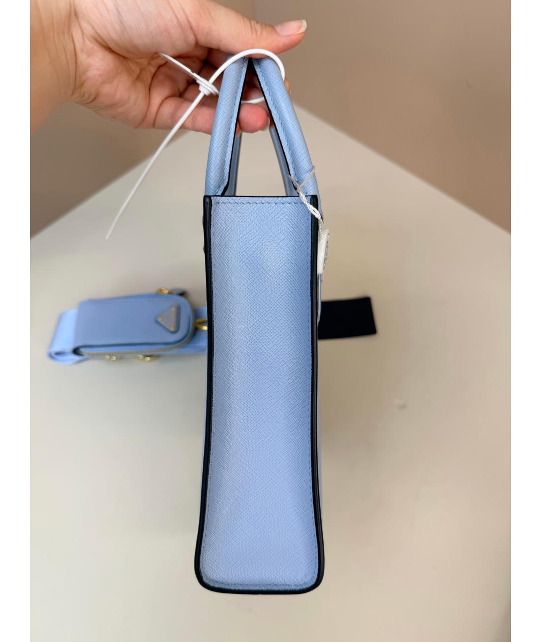 PRADA Голубая кожаная сумка через плечо, фото 2