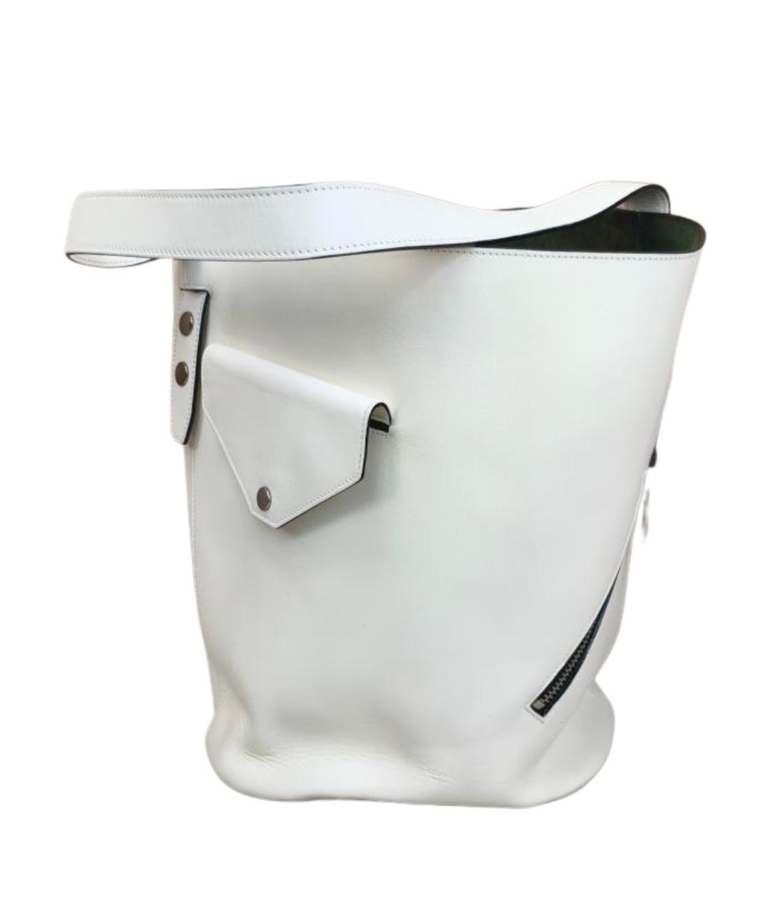 CELINE Белая кожаная сумка с короткими ручками, фото 1