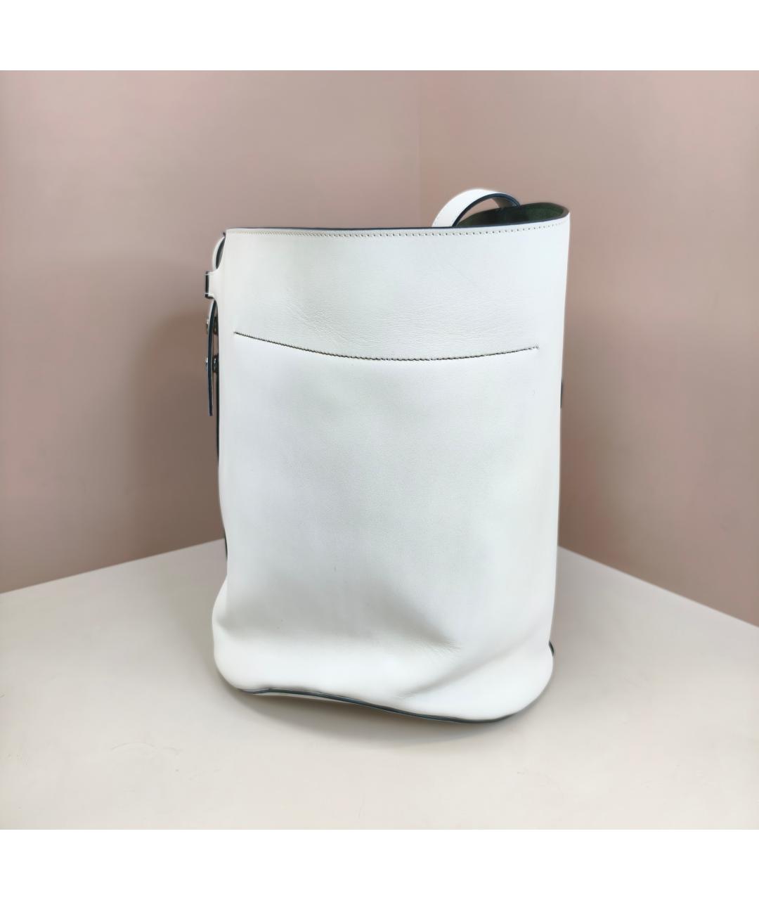 CELINE Белая кожаная сумка с короткими ручками, фото 2