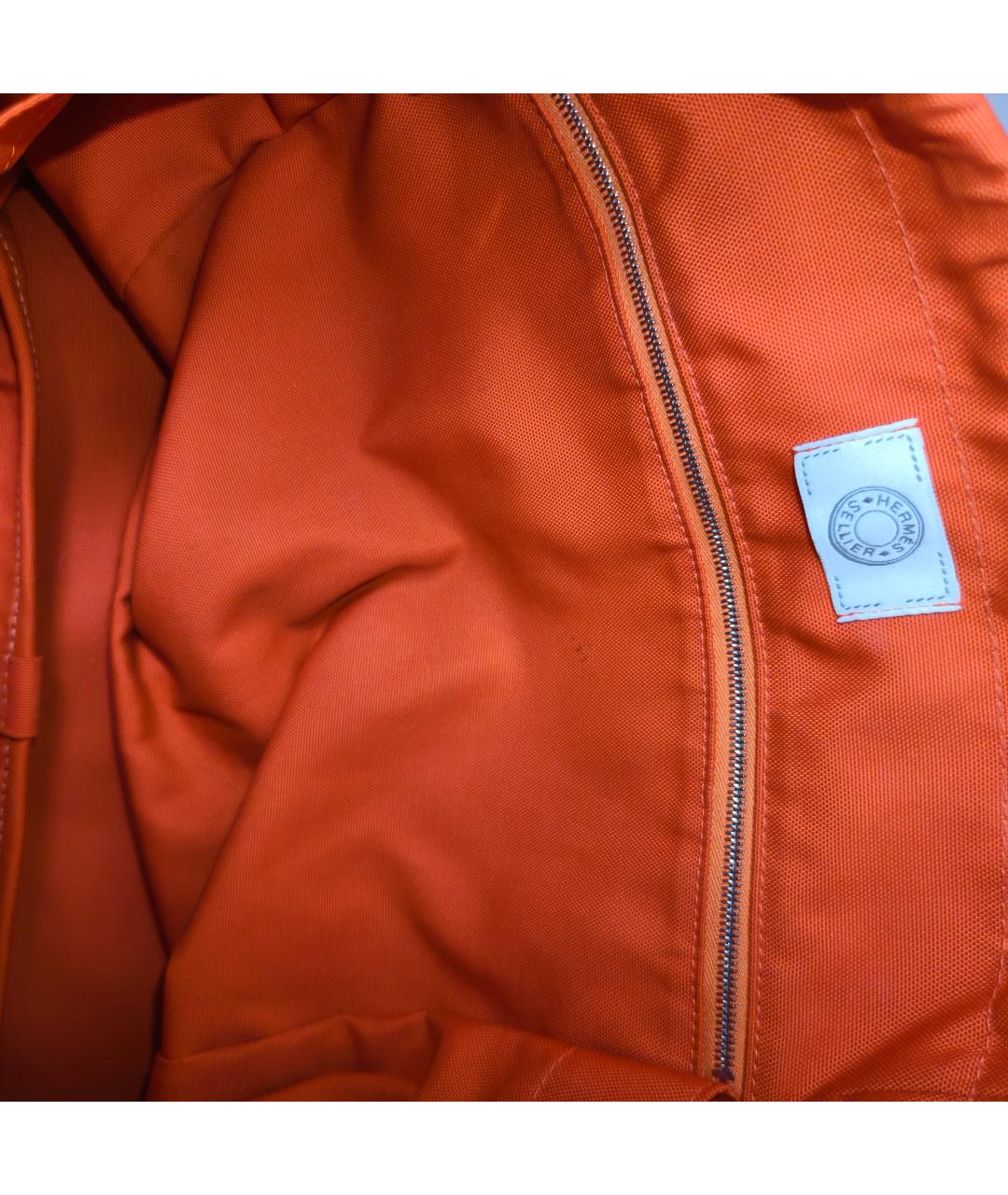 HERMES Темно-синяя тканевая сумка с короткими ручками, фото 6