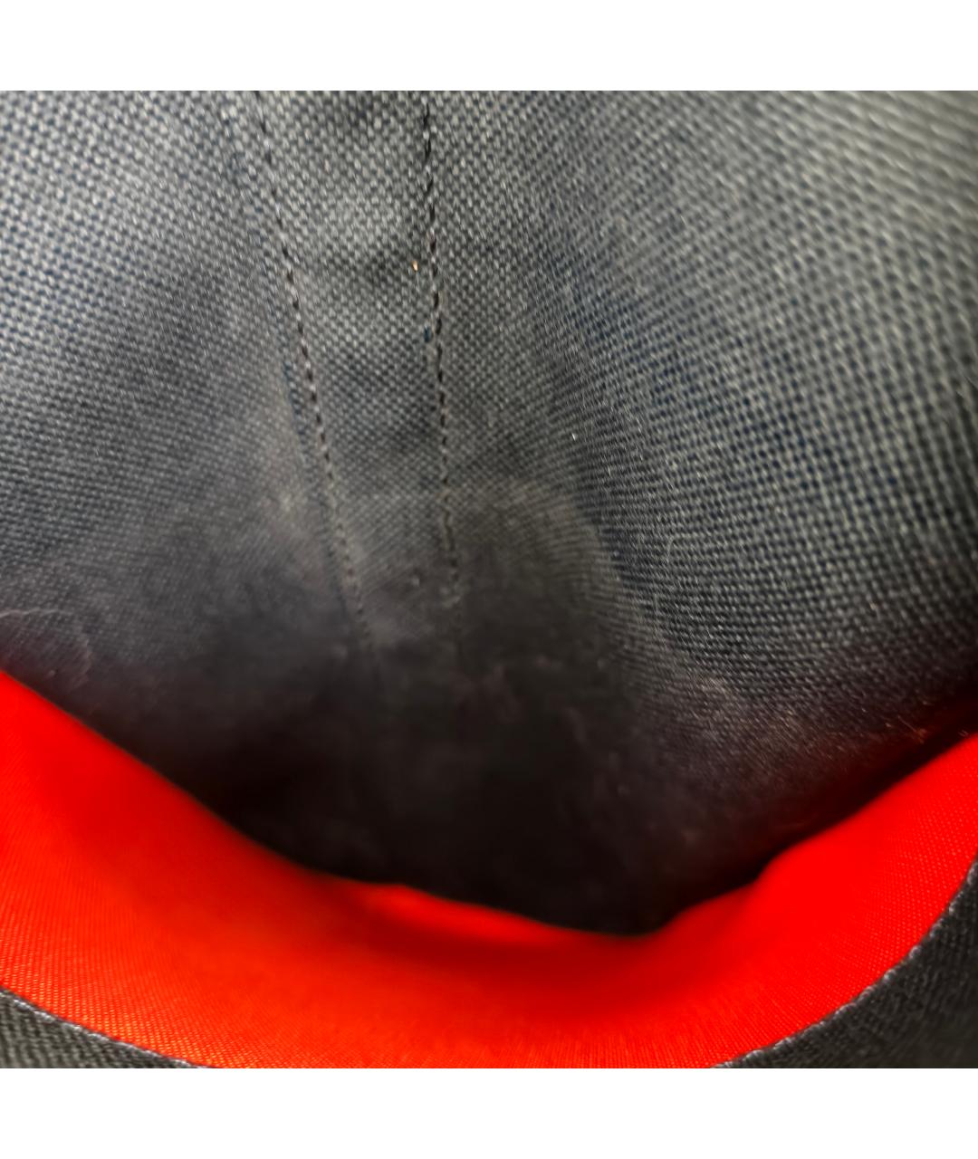 HERMES Темно-синяя тканевая сумка с короткими ручками, фото 3