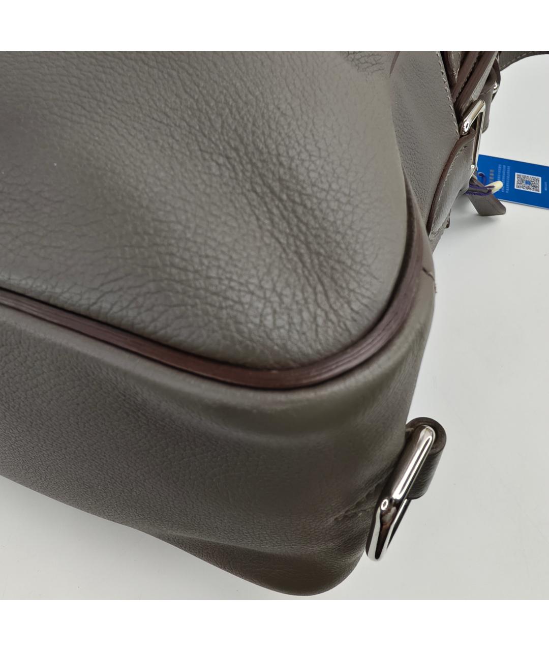 HERMES Коричневая кожаная сумка через плечо, фото 5