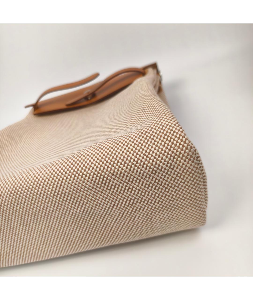 HERMES Бежевый тканевый рюкзак, фото 6