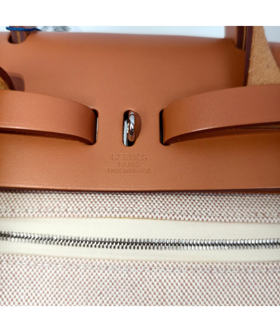 HERMES Бежевый тканевый рюкзак, фото 9