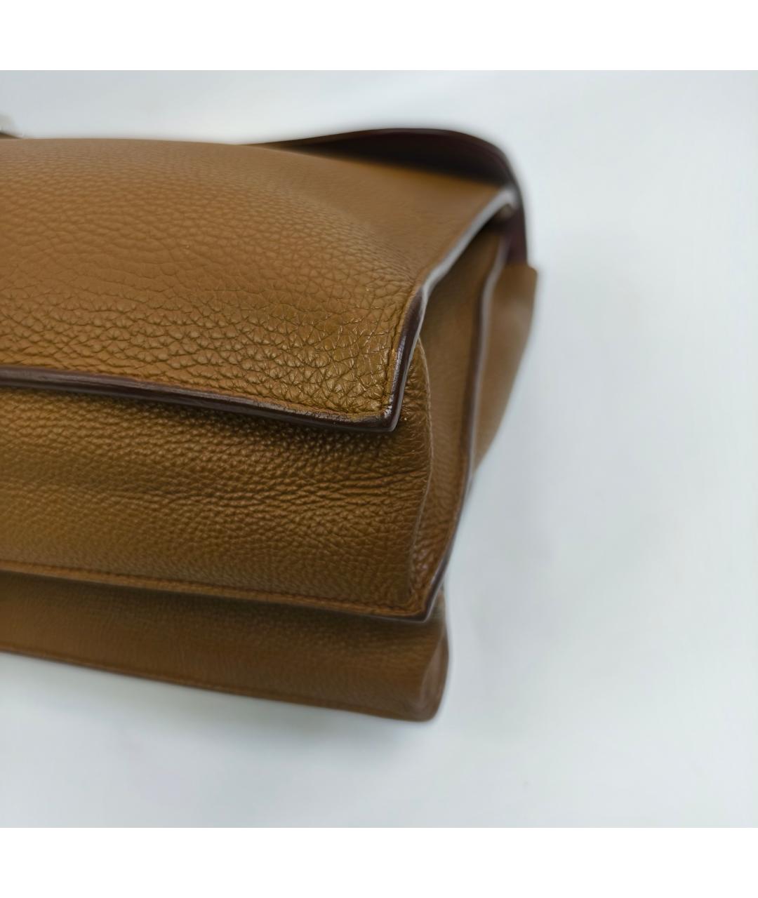 HERMES Бежевая кожаная сумка с короткими ручками, фото 8