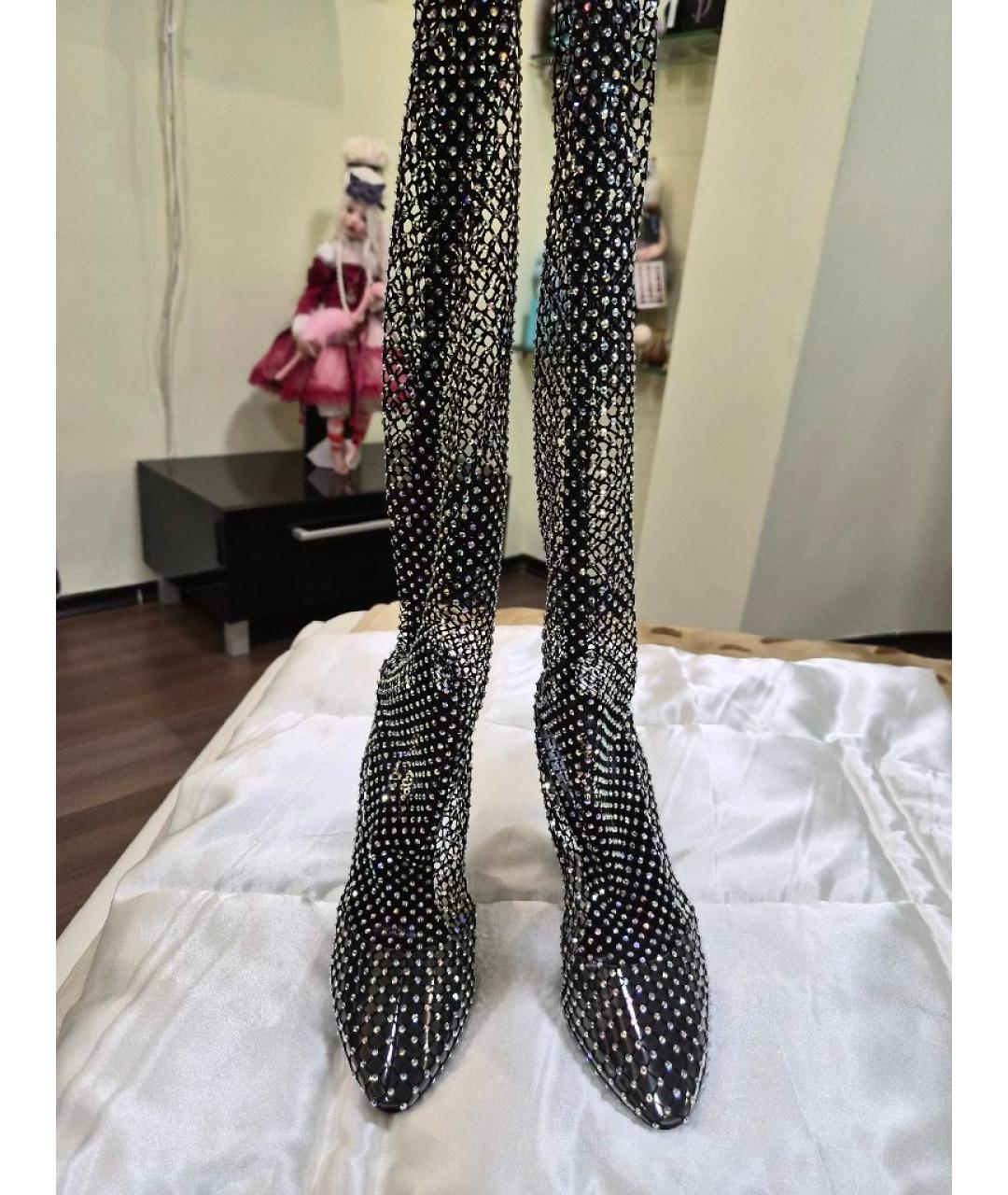 SAINT LAURENT Серебряные сапоги, фото 2