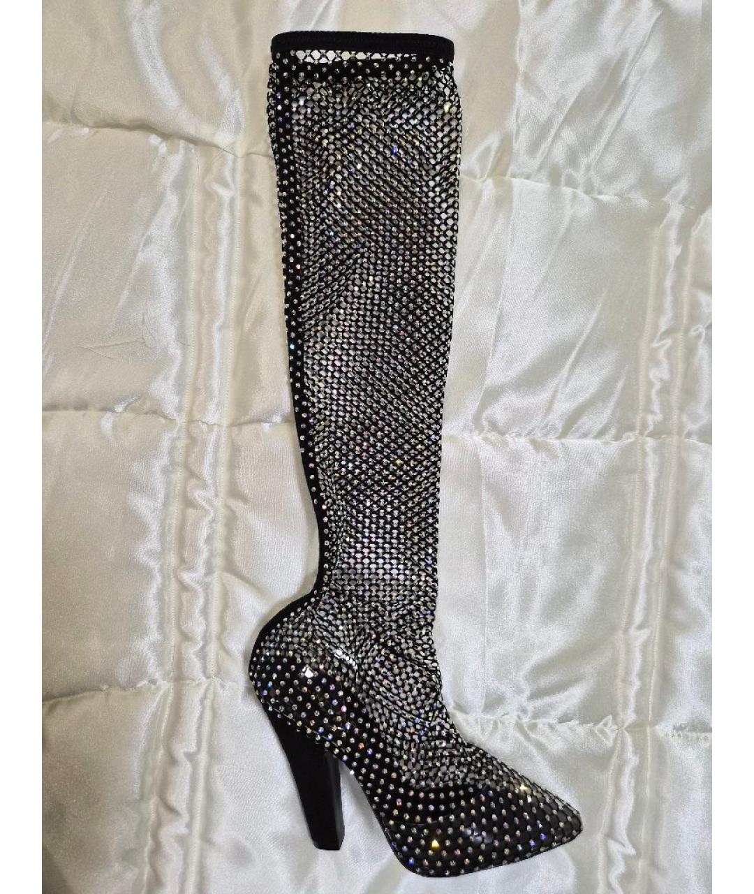 SAINT LAURENT Серебряные сапоги, фото 8