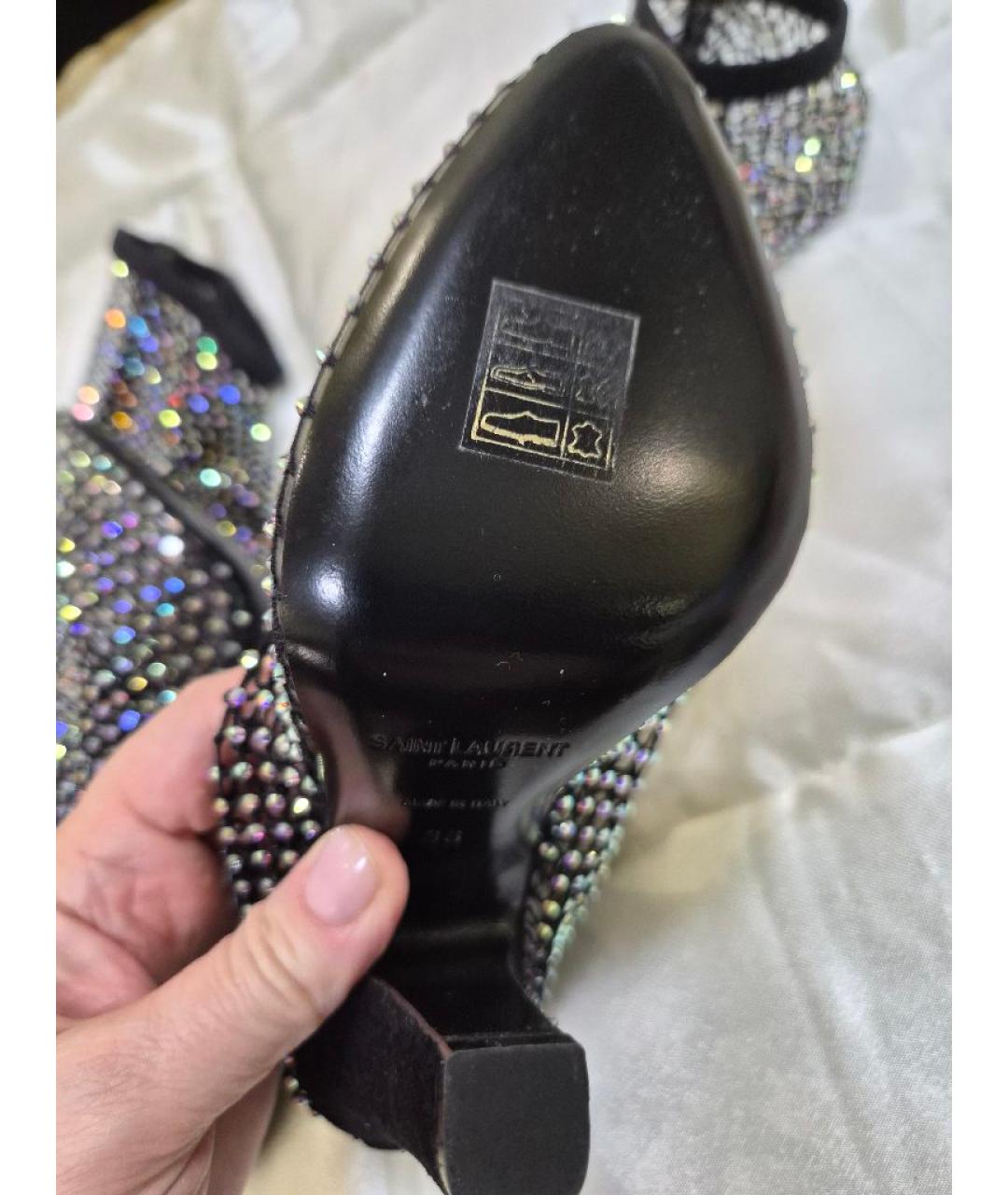 SAINT LAURENT Серебряные сапоги, фото 5