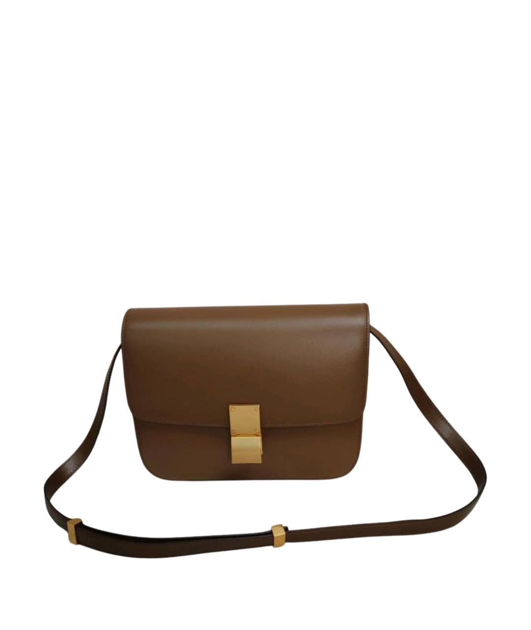 CELINE Коричневая кожаная сумка через плечо, фото 1