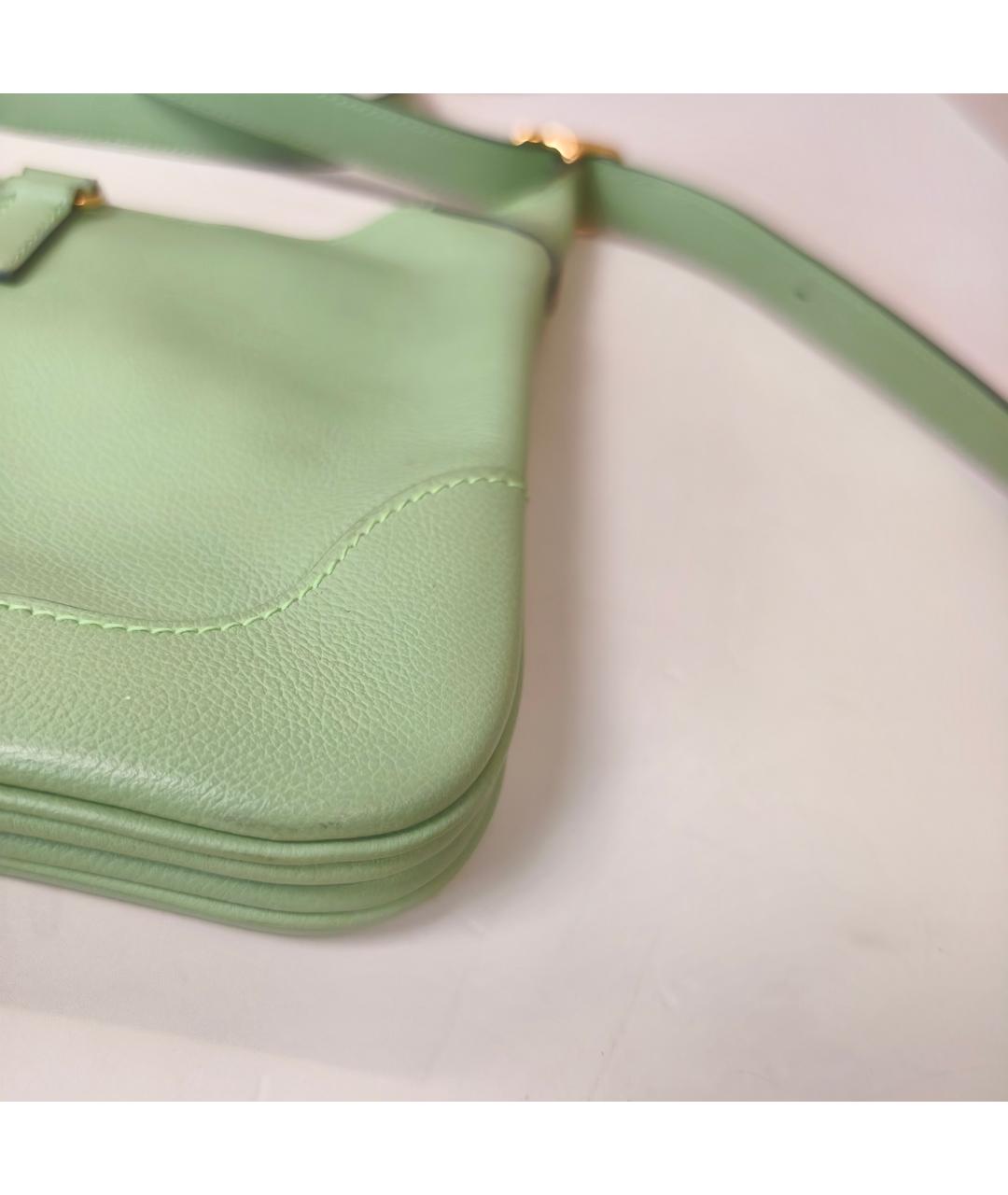 HERMES Зеленая кожаная сумка через плечо, фото 3
