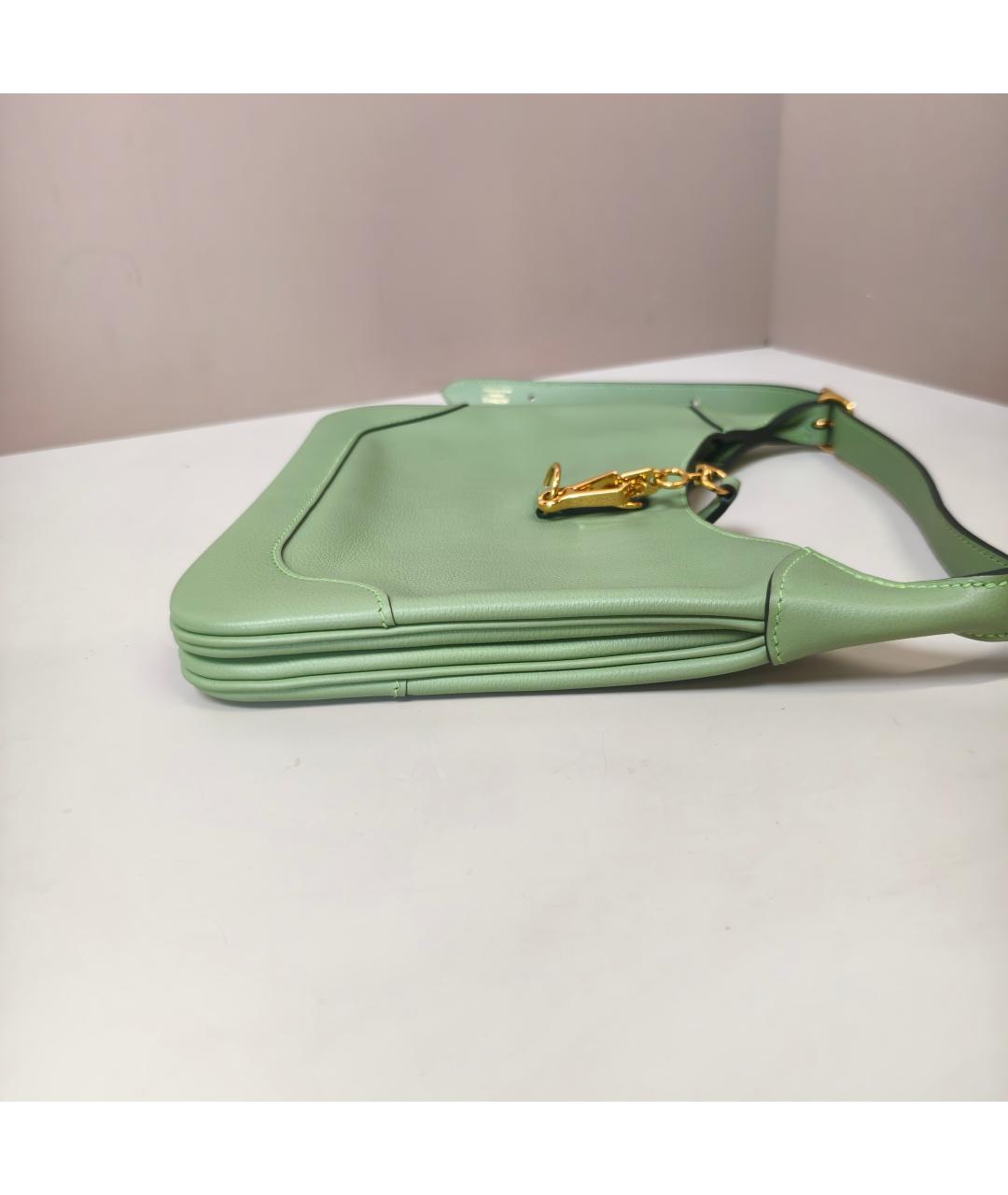 HERMES Зеленая кожаная сумка через плечо, фото 7