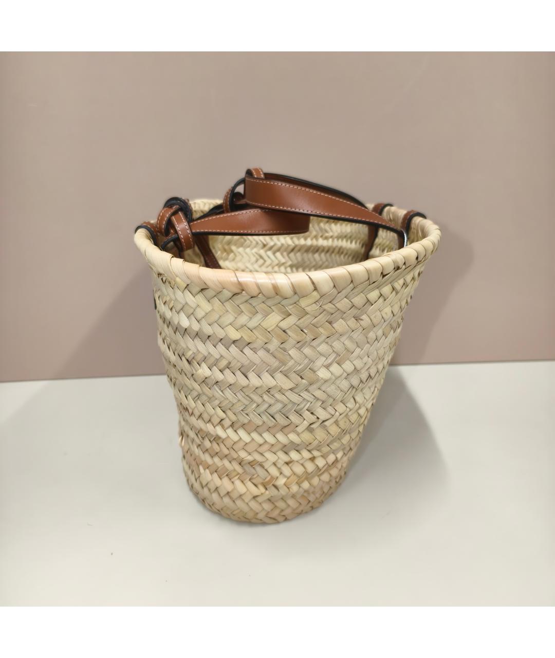 CELINE Бежевая пелетеная сумка тоут, фото 7