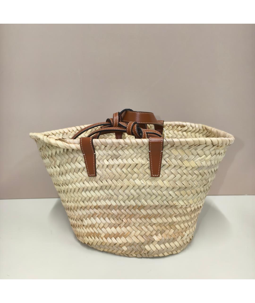 CELINE Бежевая пелетеная сумка тоут, фото 5