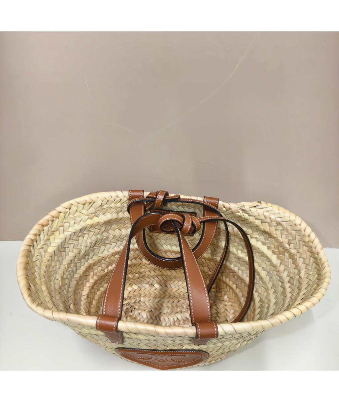 CELINE Бежевая пелетеная сумка тоут, фото 6