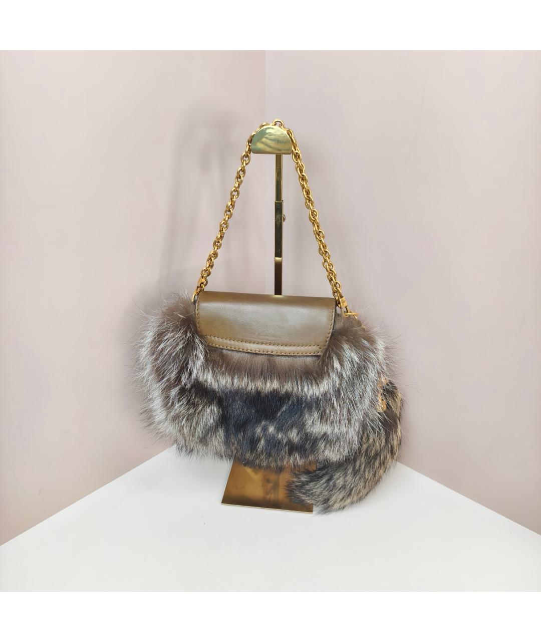 GUCCI Коричневая меховая сумка через плечо, фото 7