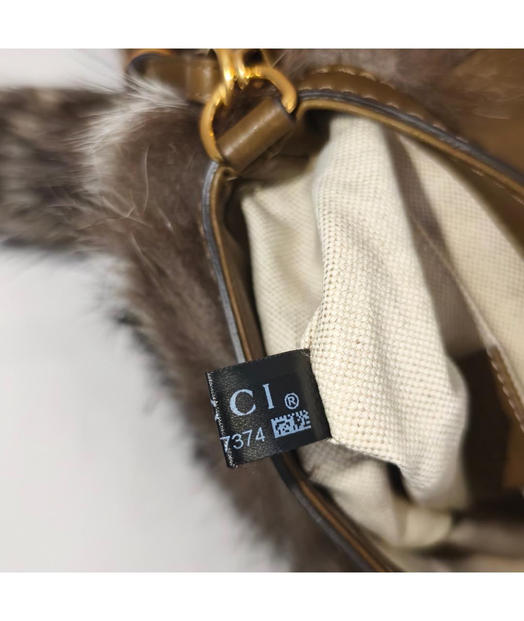 GUCCI Коричневая меховая сумка через плечо, фото 6