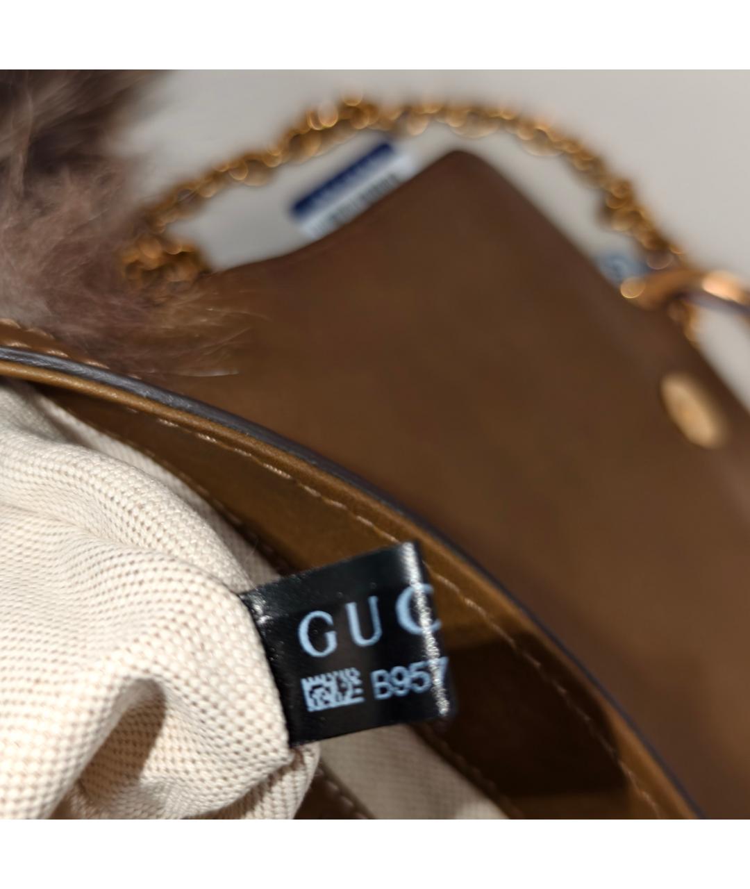GUCCI Коричневая меховая сумка через плечо, фото 5