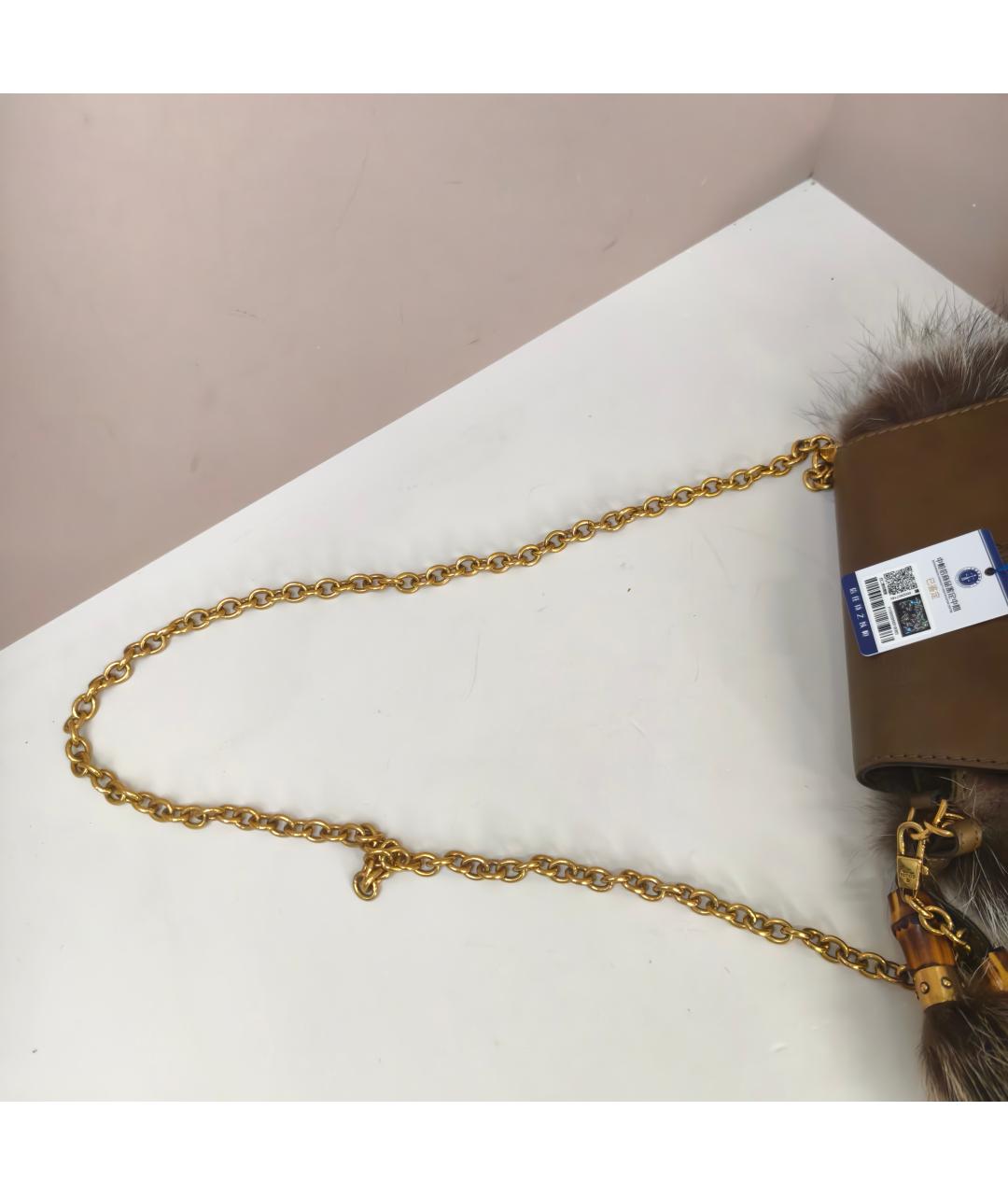 GUCCI Коричневая меховая сумка через плечо, фото 3