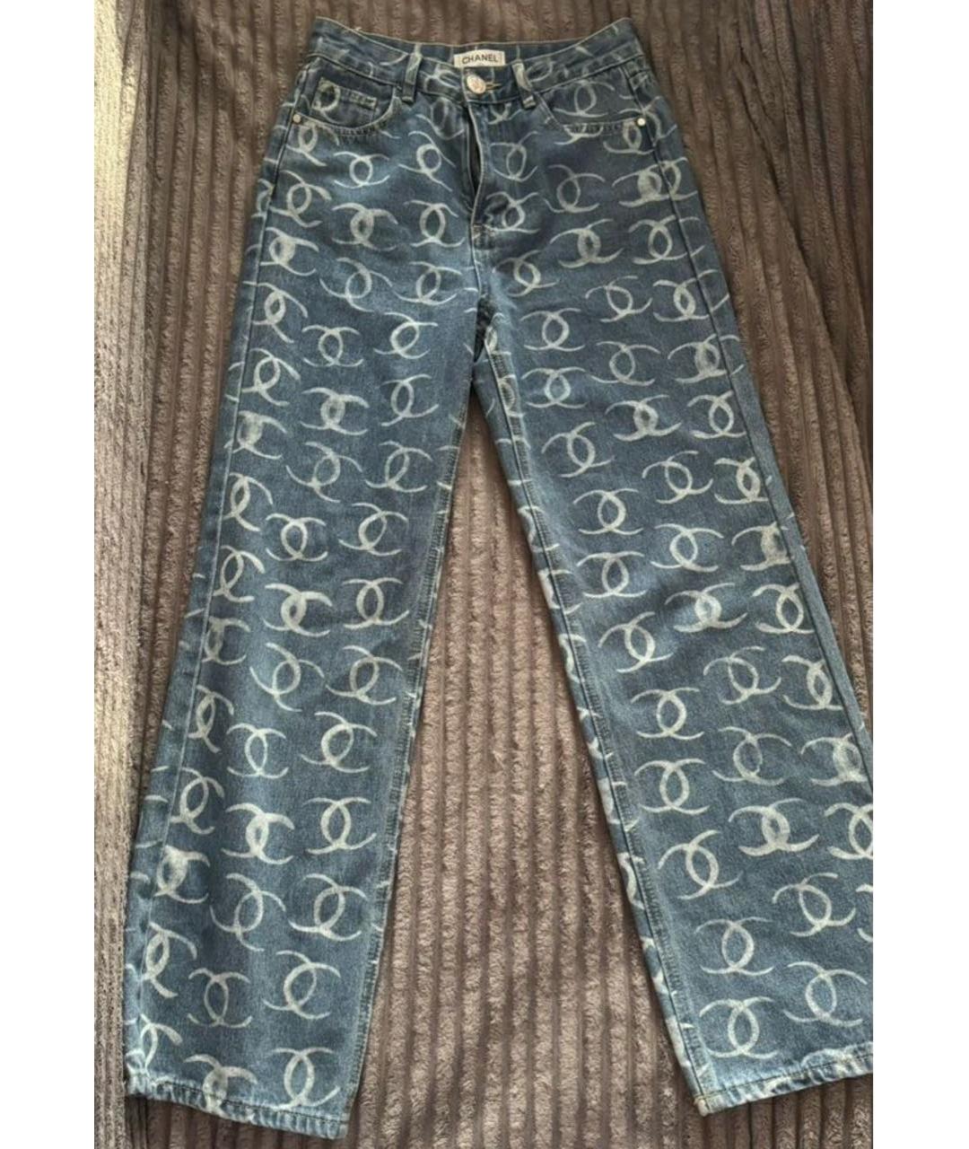 CHANEL Синие хлопковые прямые джинсы, фото 8