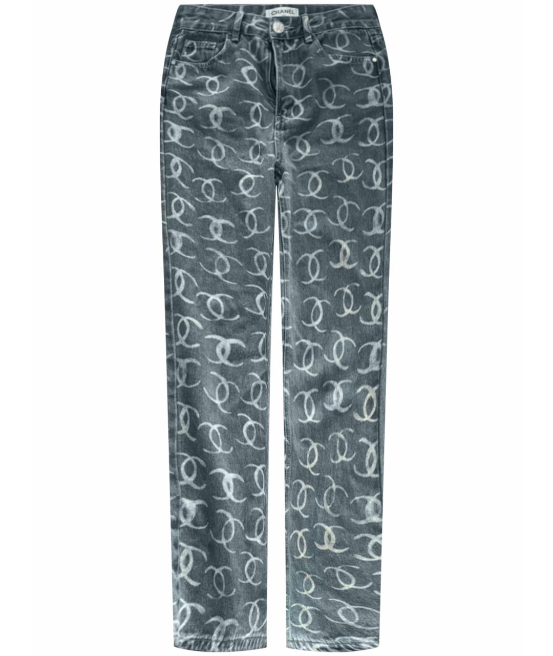 CHANEL Синие хлопковые прямые джинсы, фото 1