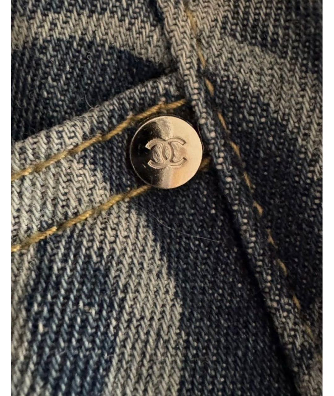 CHANEL Синие хлопковые прямые джинсы, фото 6