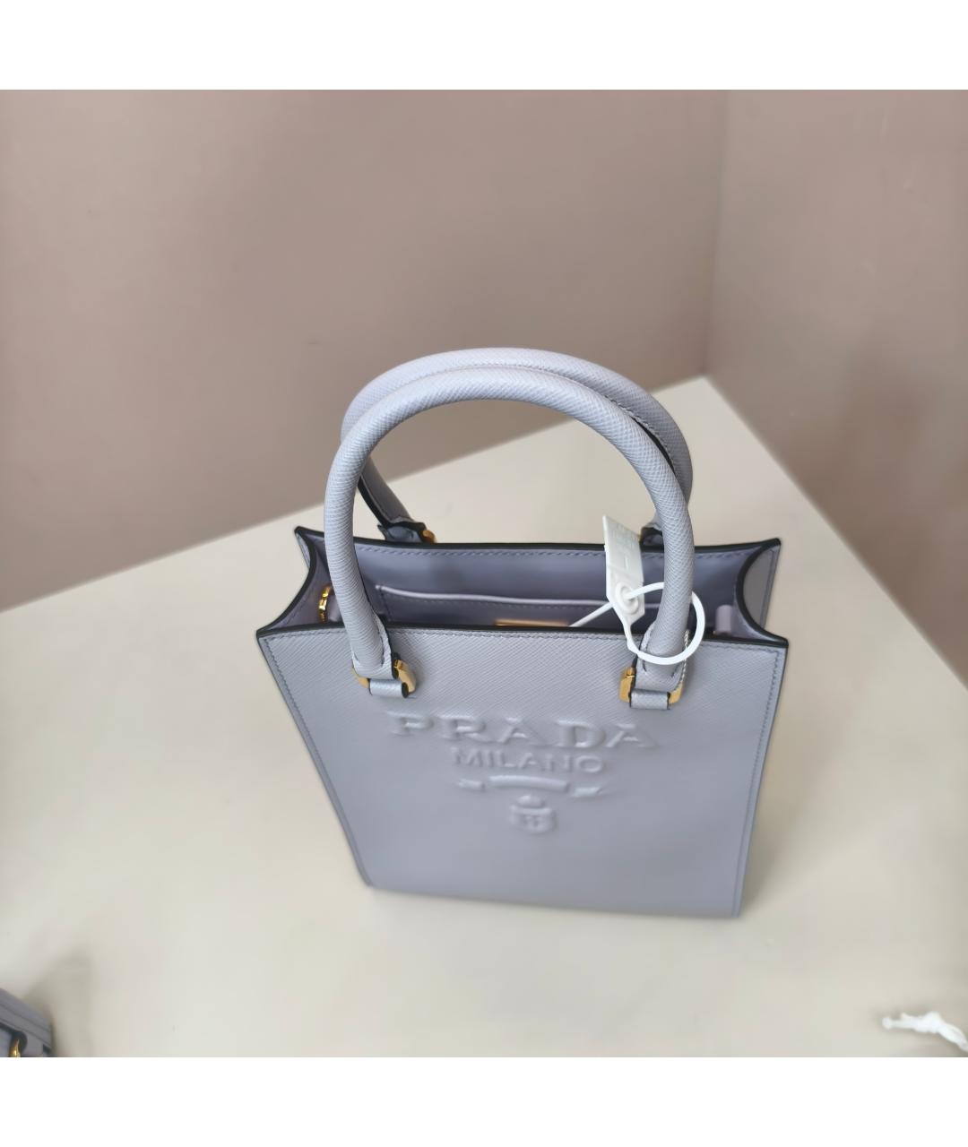 PRADA Фиолетовая кожаная сумка с короткими ручками, фото 8