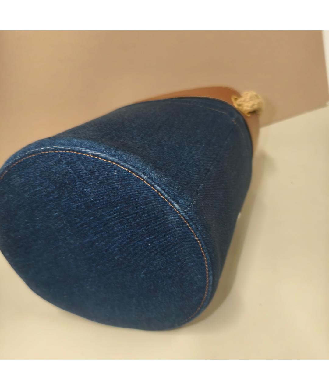 CELINE Синяя деним сумка с короткими ручками, фото 6