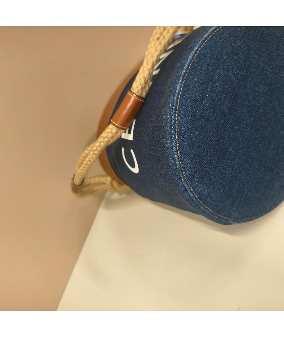 CELINE Синяя деним сумка с короткими ручками, фото 5