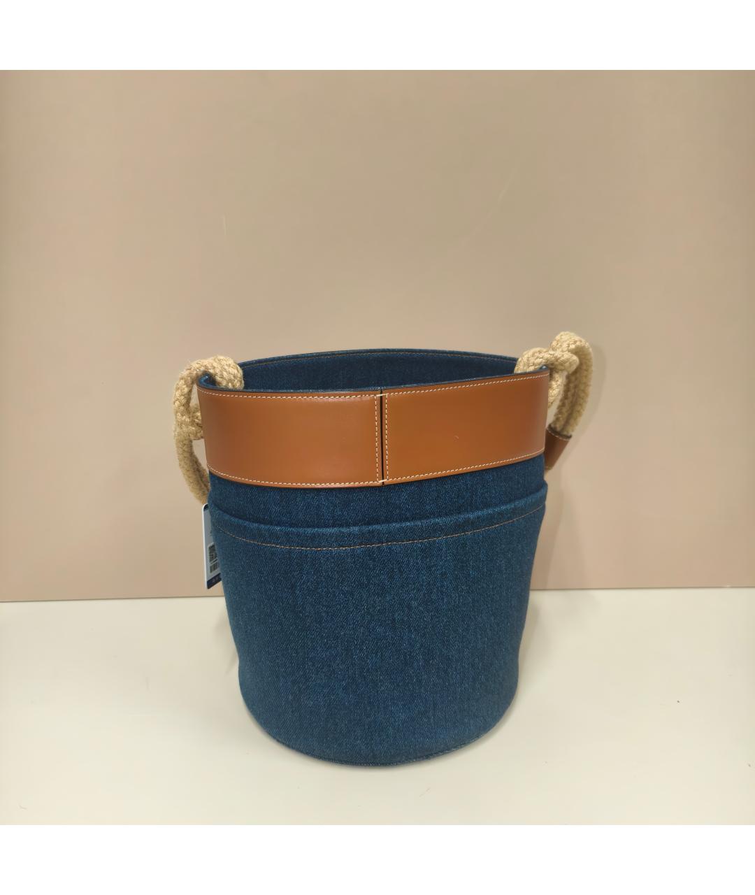CELINE Синяя деним сумка с короткими ручками, фото 4