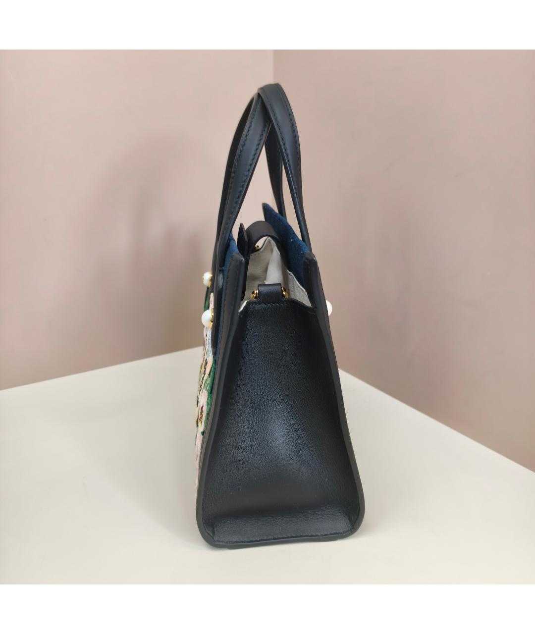 GUCCI Черная кожаная сумка тоут, фото 3