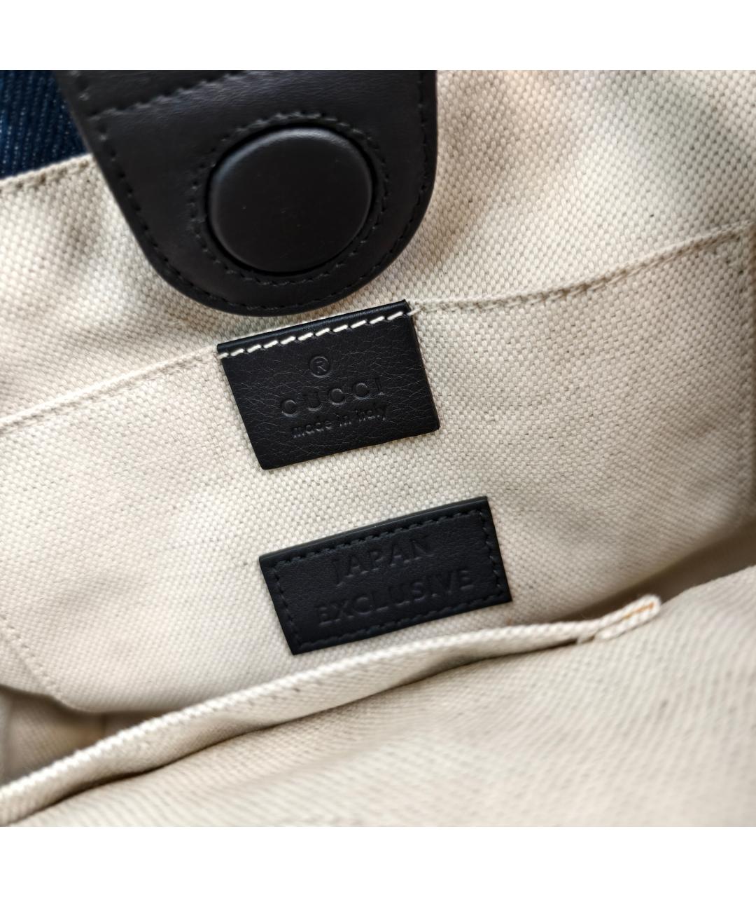 GUCCI Черная кожаная сумка тоут, фото 9