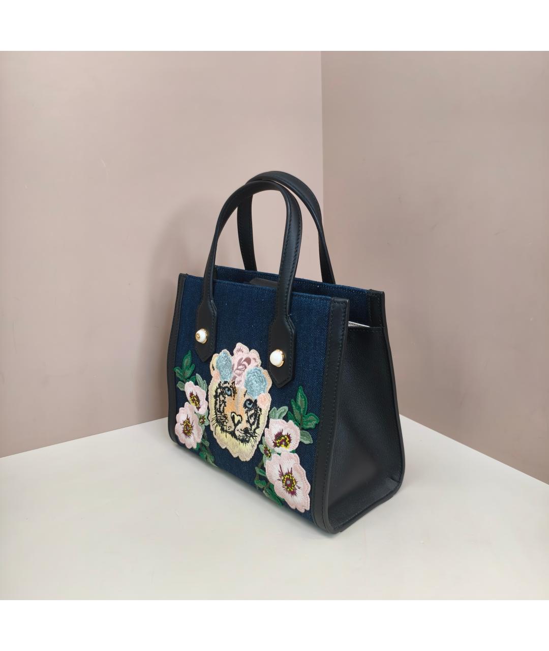 GUCCI Черная кожаная сумка тоут, фото 8