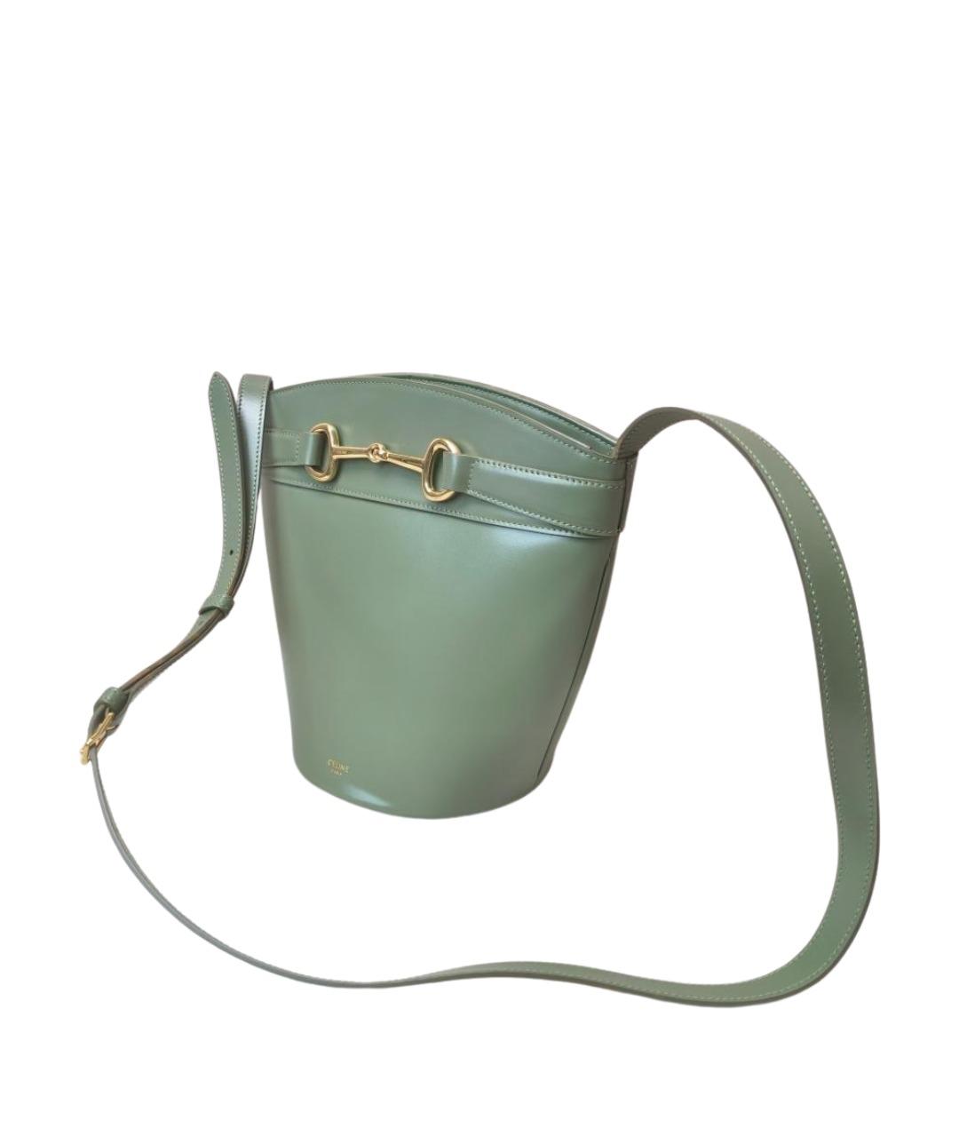 CELINE Зеленая кожаная сумка через плечо, фото 1