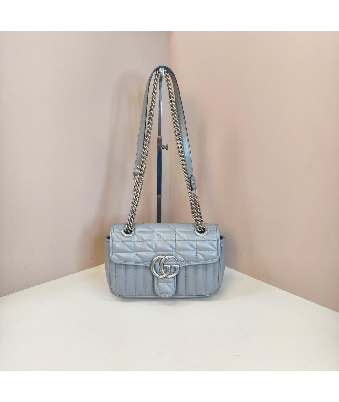 GUCCI Серая кожаная сумка через плечо, фото 7