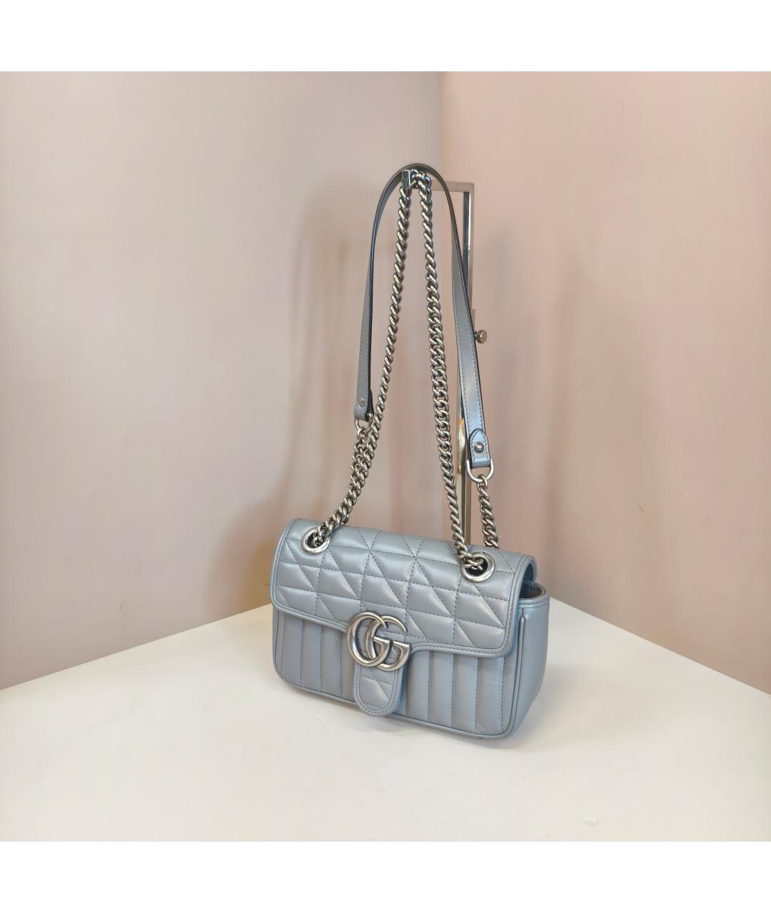 GUCCI Серая кожаная сумка через плечо, фото 3